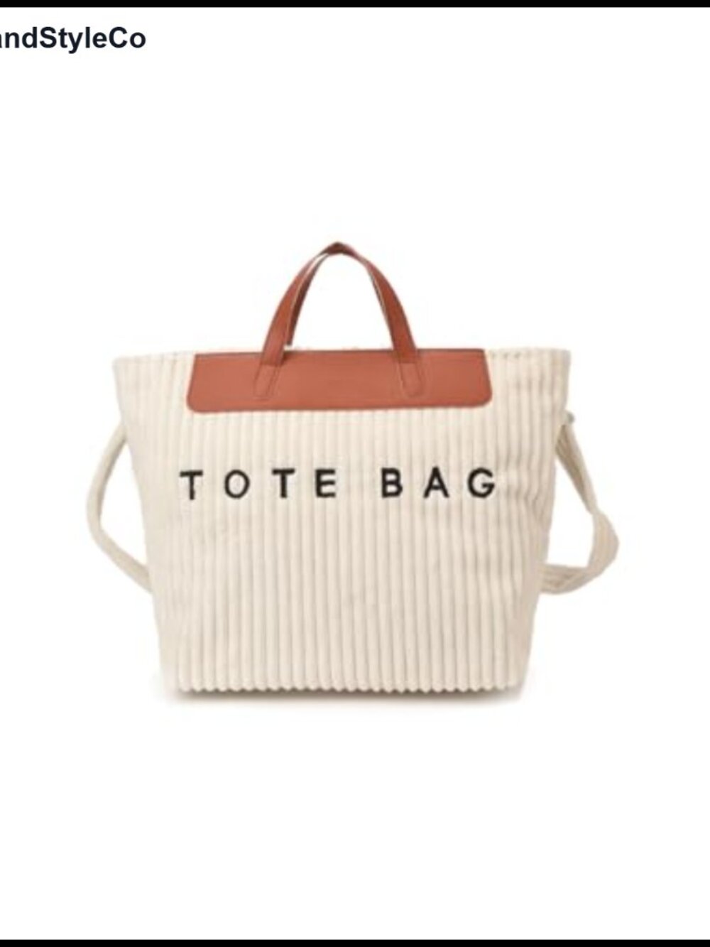 Women Corduroy Tote Bag Vegan Leather Top Handle Casual Shoulder Crossbody Purse - Picture 1 of 6